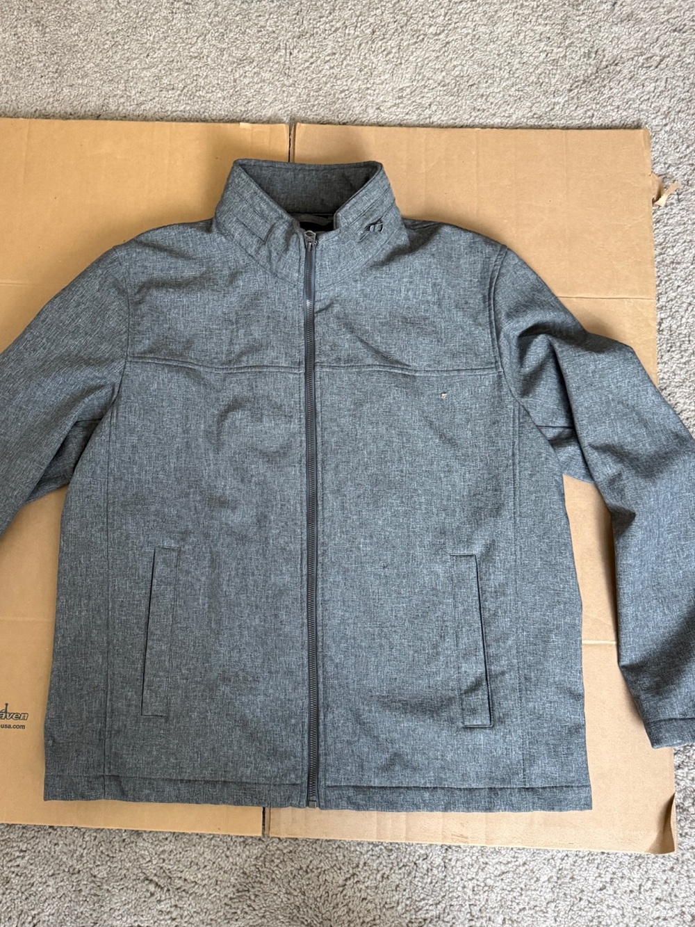 Dockers Men's Heather Gray Zip-Front Shirt Jacket